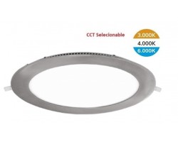 Downlight panel LED Redondo 225mm Niquel Satinado 18W CCT